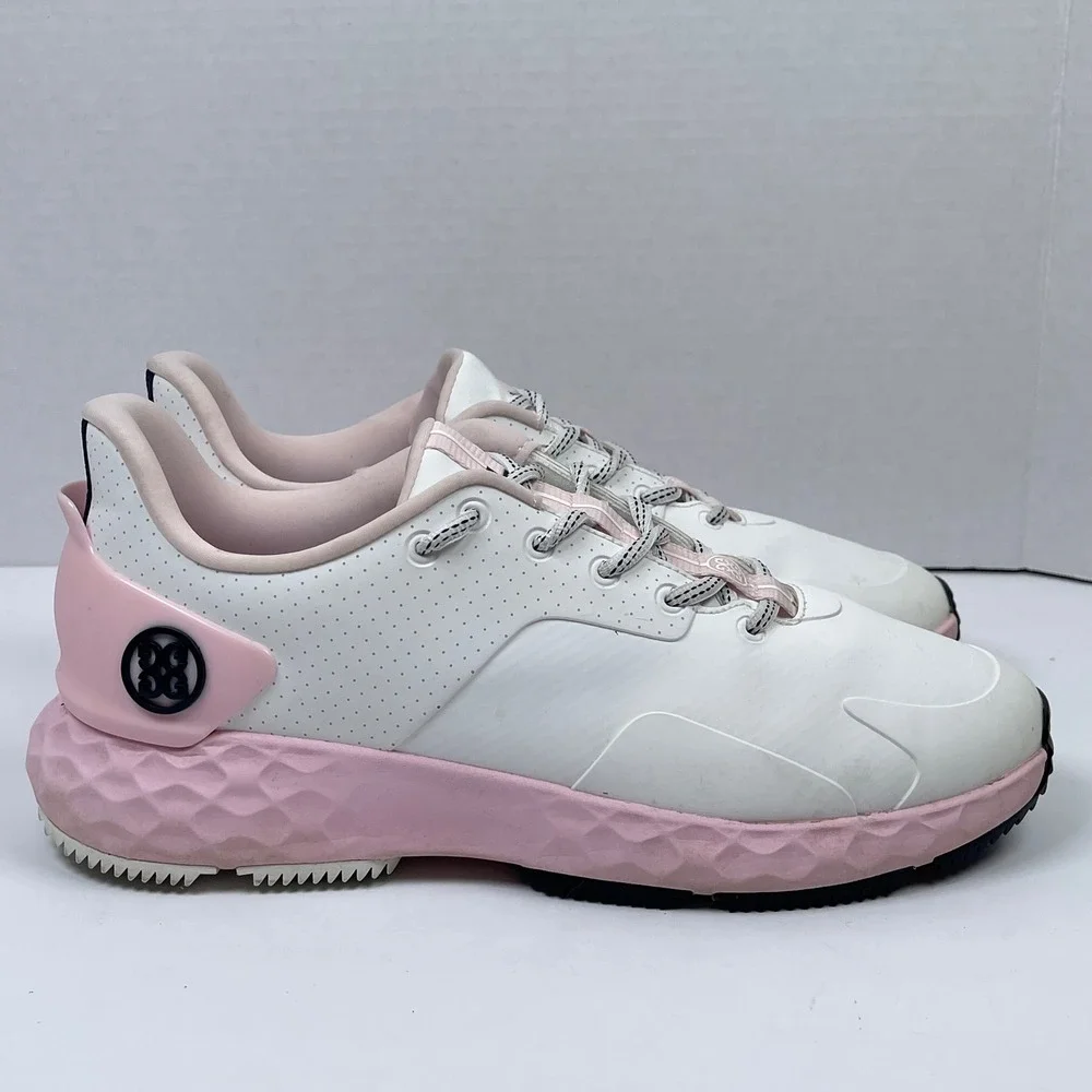 G/FORE MG4+ Golf Shoes Women 9.6 Snow White Blush Pink Spikeless Perforated